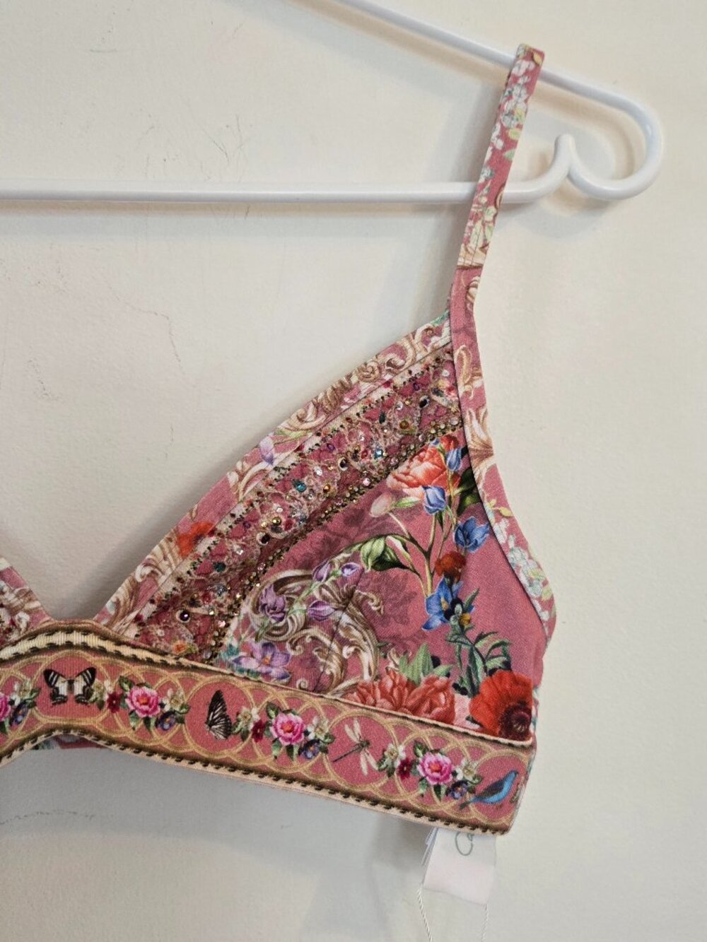 Camilla Patchwork Heart Soft Cup Bra Bralette Crop Top Size XS - Picture 8 of 13